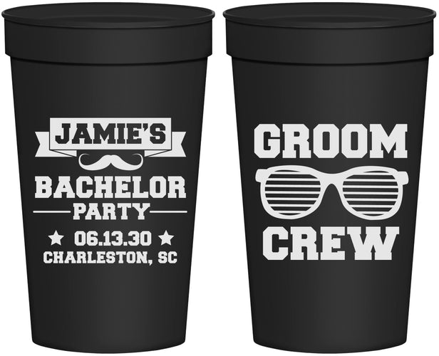 Personalized Bachelor Party 32 oz Stadium Cups - Groom Crew | 40047