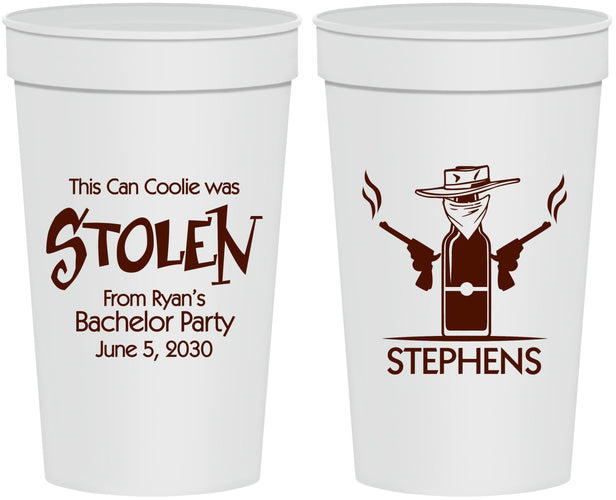 Personalized Bachelor Party 32 oz Stadium Cups - Stolen | 40049