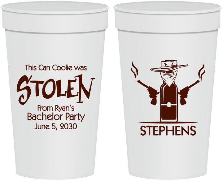 Personalized Bachelor Party 32 oz Stadium Cups - Stolen | 40049