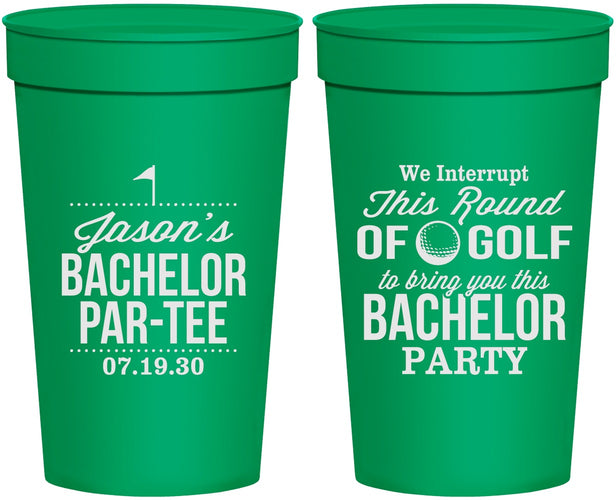 Personalized Bachelor Party 32 oz Stadium Cups - Golf | 40052
