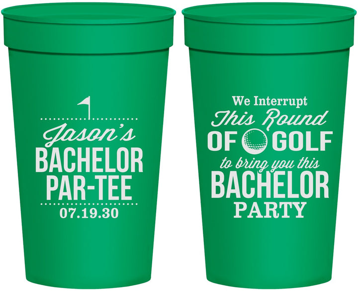 Personalized Bachelor Party 32 oz Stadium Cups - Golf | 40052