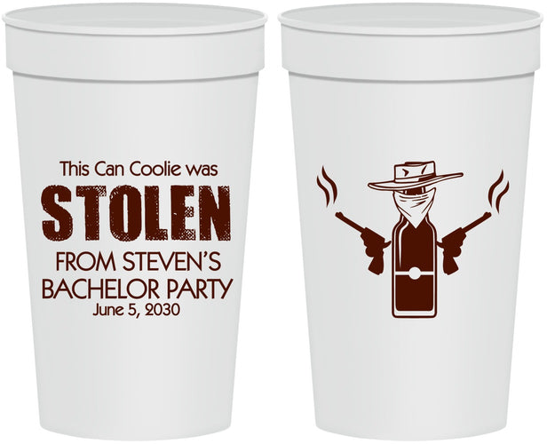 Personalized Bachelor Party 32 oz Stadium Cups - Stolen | 40053