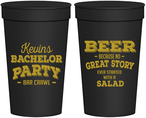 Personalized Bachelor Party 32 oz Stadium Cups - Great Story | 40057