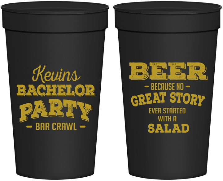 Personalized Bachelor Party 32 oz Stadium Cups - Great Story | 40057