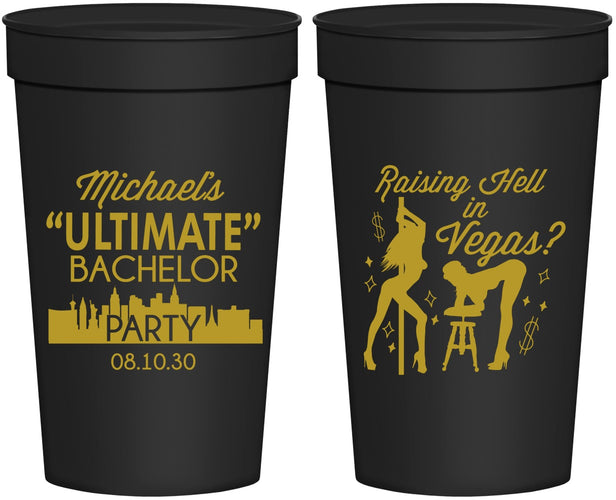 Personalized Bachelor Party 32 oz Stadium Cups - Last Vegas | 40062