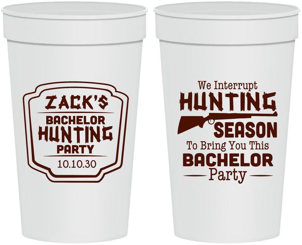 Personalized Bachelor Party 32 oz Stadium Cups - Hunting Season | 40063