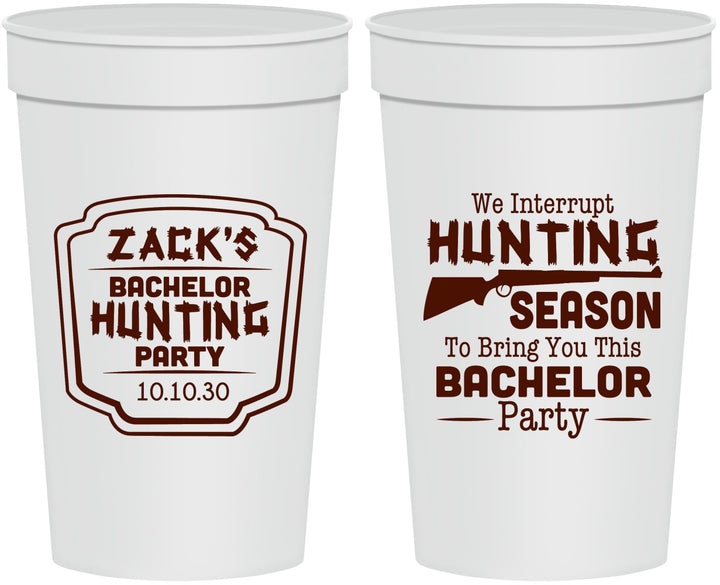 Personalized Bachelor Party 32 oz Stadium Cups - Hunting Season | 40063