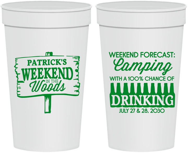 Personalized Bachelor Party 32 oz Stadium Cups - Camping | 40064