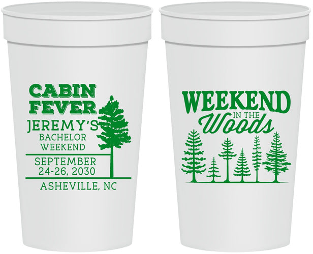 Personalized Bachelor Party 32 oz Stadium Cups - Camping | 40065