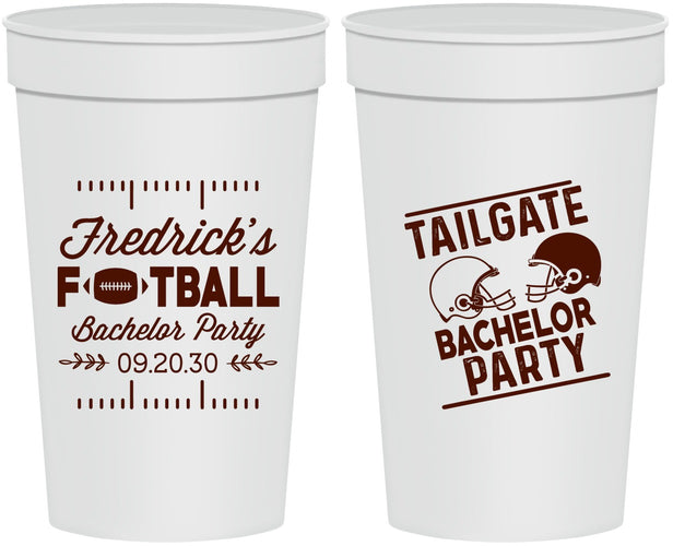 Personalized Bachelor Party 32 oz Stadium Cups - Football | 40067