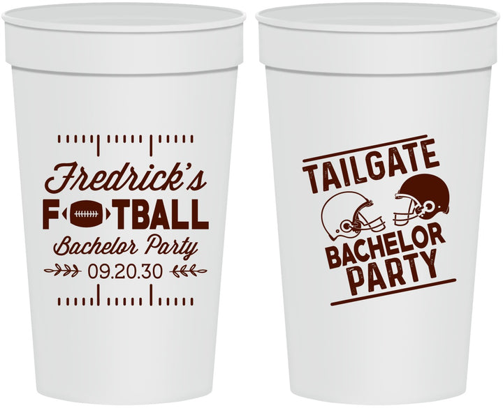 Personalized Bachelor Party 32 oz Stadium Cups - Football | 40067