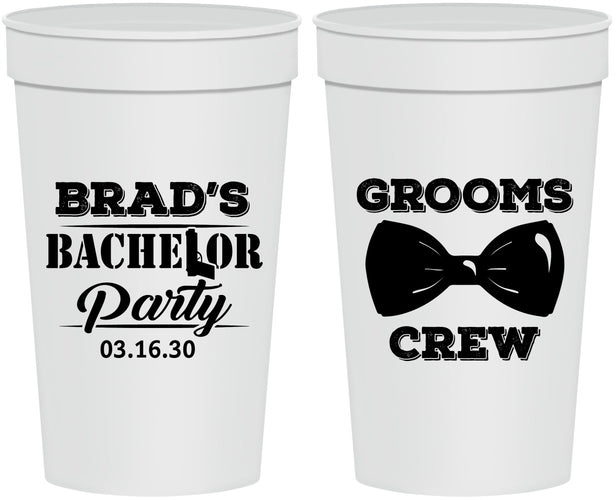 Personalized Bachelor Party 32 oz Stadium Cups - Grooms Crew | 40070