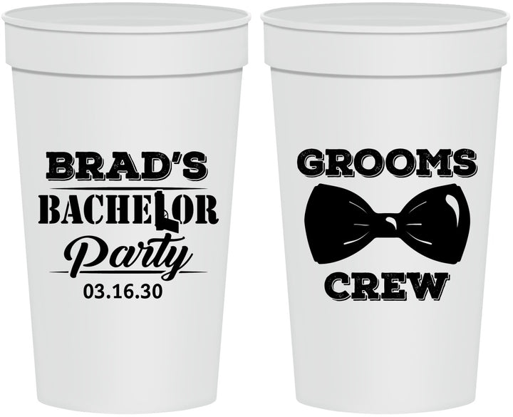 Personalized Bachelor Party 32 oz Stadium Cups - Grooms Crew | 40070