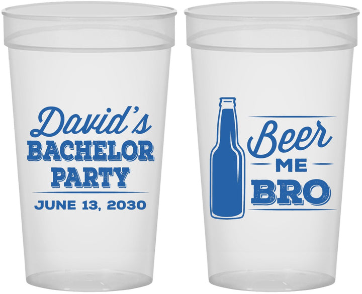 Personalized Bachelor Party 32 oz Stadium Cups - Beer Me Bro | 40071