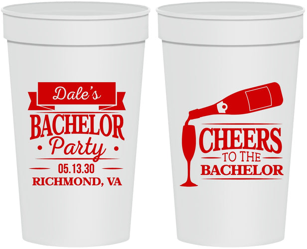 Personalized Bachelor Party 32 oz Stadium Cups - Cheers | 40072