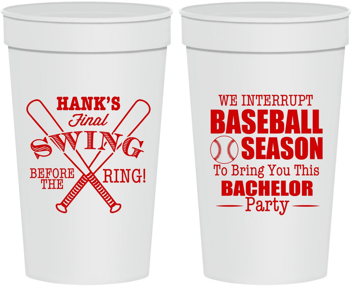 Personalized Bachelor Party 32 oz Stadium Cups - Baseball | 40075