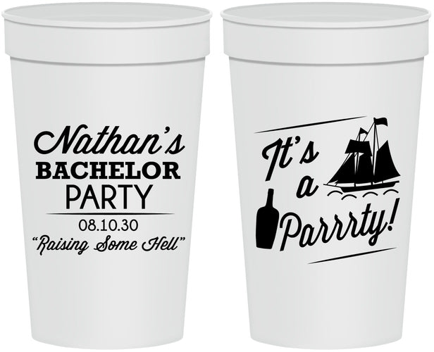 Personalized Bachelor Party 32 oz Stadium Cups - Boat | 40076