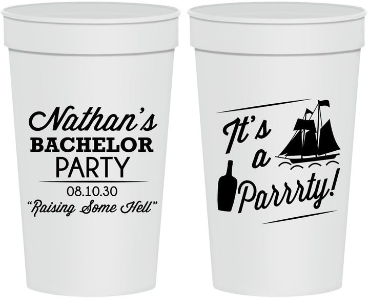 Personalized Bachelor Party 32 oz Stadium Cups - Boat | 40076
