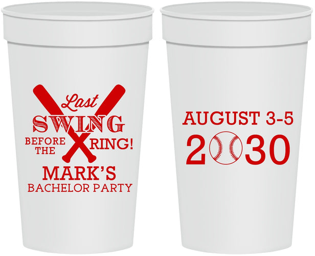 Personalized Bachelor Party 32 oz Stadium Cups - Baseball | 40086