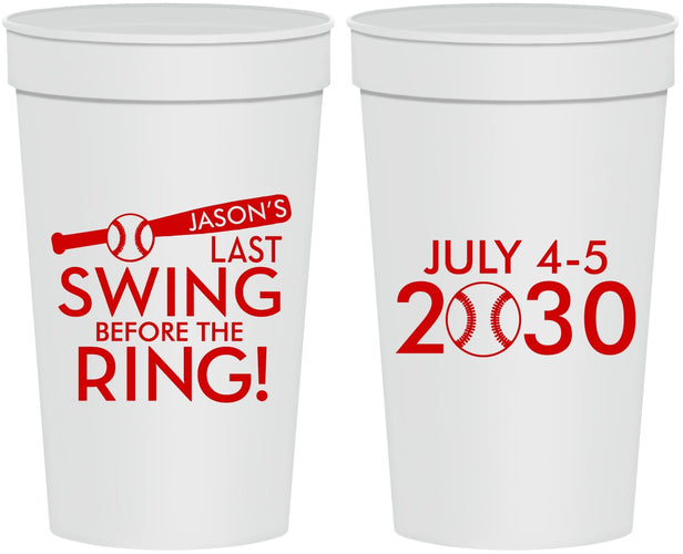 Personalized Bachelor Party 32 oz Stadium Cups - Baseball | 40087