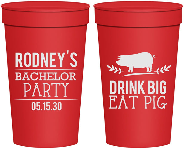 Personalized Bachelor Party 32 oz Stadium Cups - Bbq | 40088
