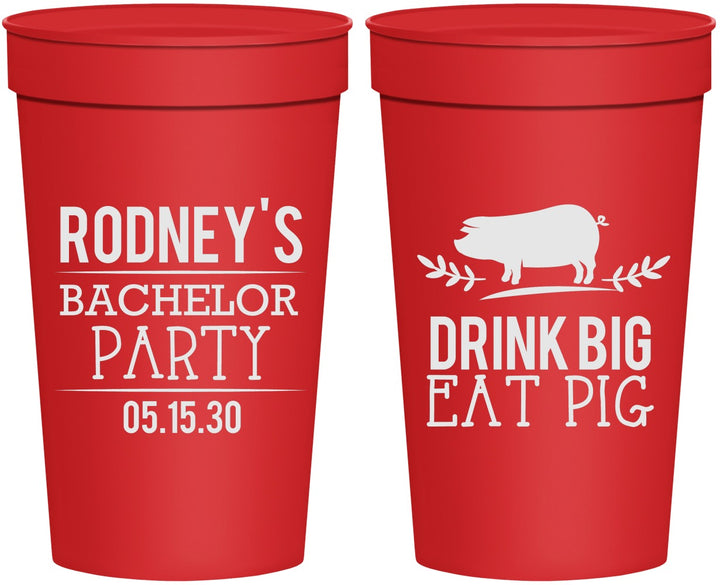 Personalized Bachelor Party 32 oz Stadium Cups - Bbq | 40088