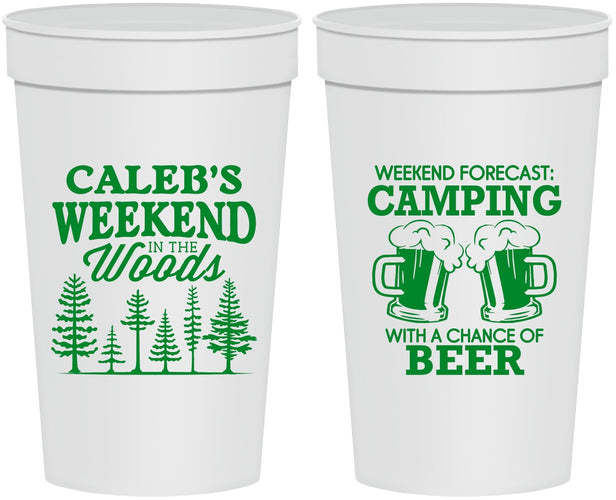 Personalized Bachelor Party 32 oz Stadium Cups - Camping | 40091