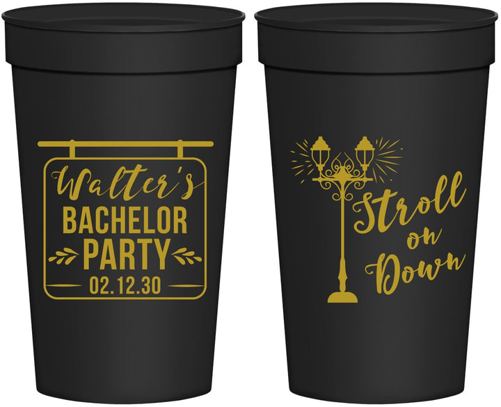 Personalized Bachelor Party 32 oz Stadium Cups - Mardi Gras | 40092