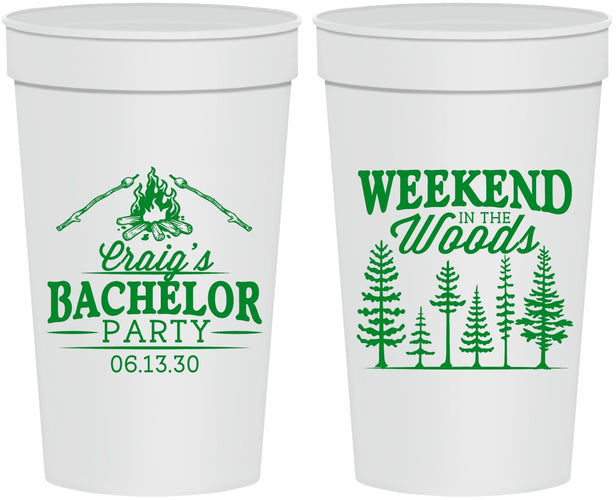 Personalized Bachelor Party 32 oz Stadium Cups - Camping | 40093