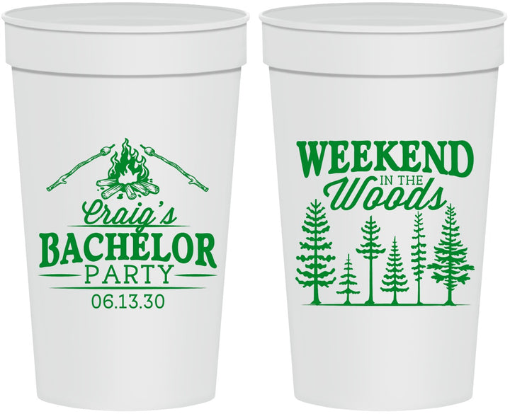 Personalized Bachelor Party 32 oz Stadium Cups - Camping | 40093