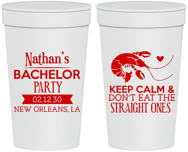 Personalized Bachelor Party 32 oz Stadium Cups - Crawfish Boil | 40094