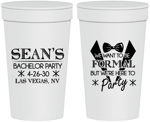 Personalized Bachelor Party 32 oz Stadium Cups - Forma | 40098