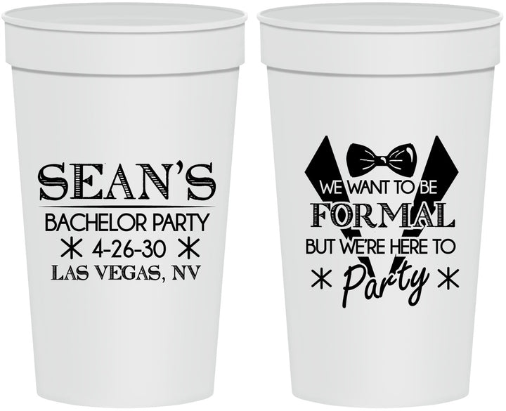 Personalized Bachelor Party 32 oz Stadium Cups - Forma | 40098