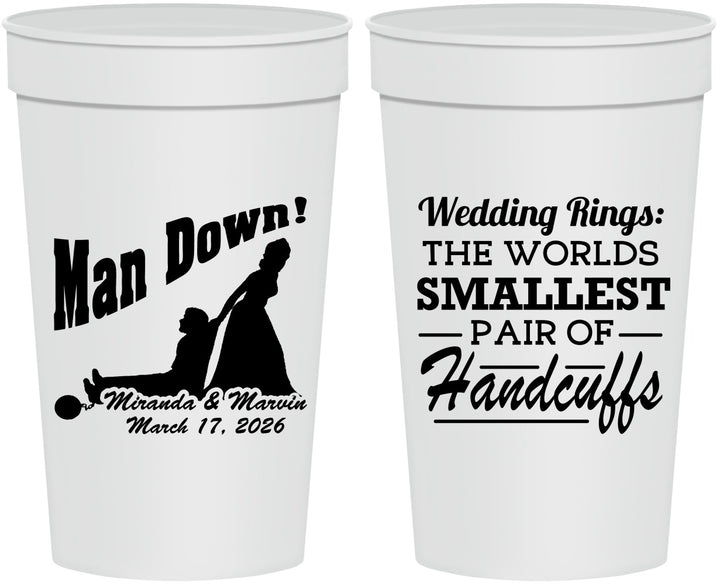 Personalized Wedding 32 oz Stadium Cups - Man Down | 407