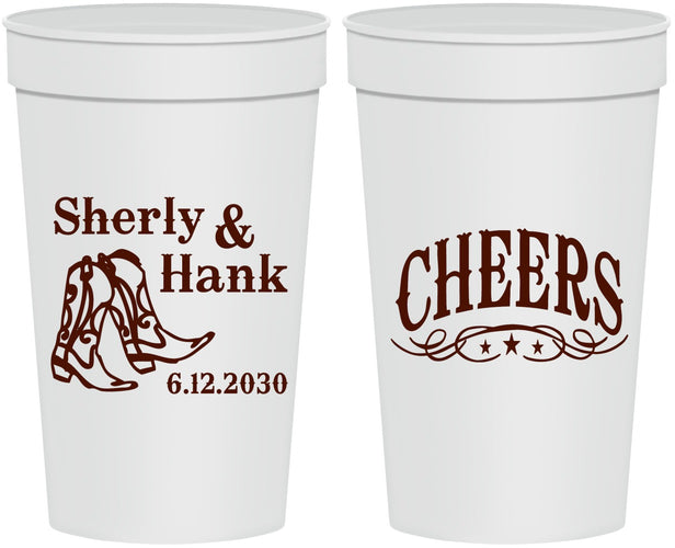 Personalized Wedding 32 oz Stadium Cups - Cheers Cowboy | 411