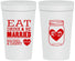 Personalized Wedding 32 oz Stadium Cups - Eat Drink Be Married | 417