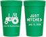 Personalized Wedding 32 oz Stadium Cups - Just Hitched Tractor | 429