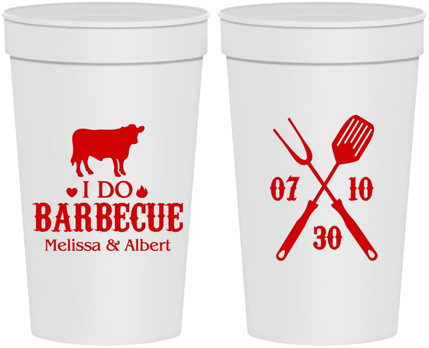 Personalized Wedding 32 oz Stadium Cups - I Do Barbecue Bbq | 433