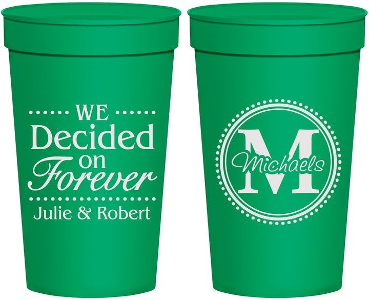 Personalized Wedding 32 oz Stadium Cups - Monogram | 435
