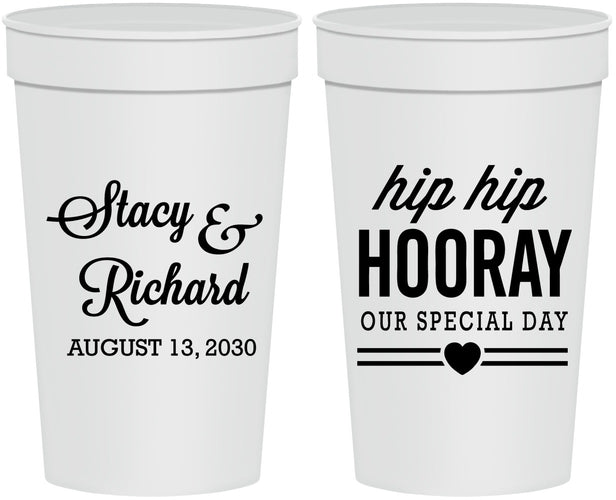 Personalized Wedding 32 oz Stadium Cups - Hip Hop Hooray | 436