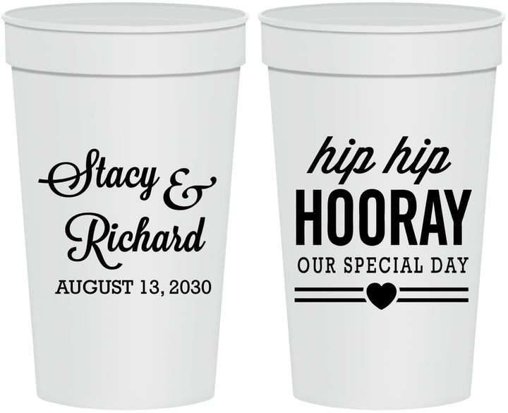Personalized Wedding 32 oz Stadium Cups - Hip Hop Hooray | 436