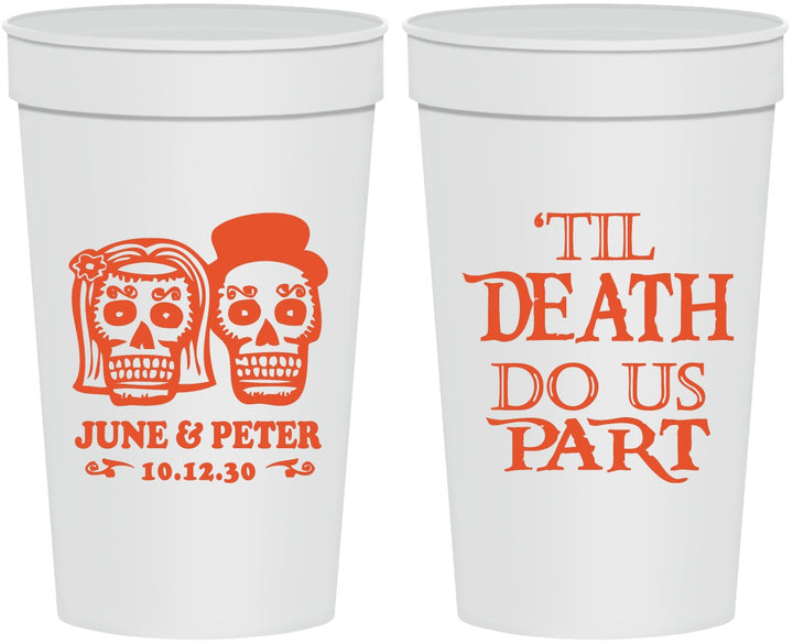 Personalized Wedding 32 oz Stadium Cups - Til Death Do Us Part | 441