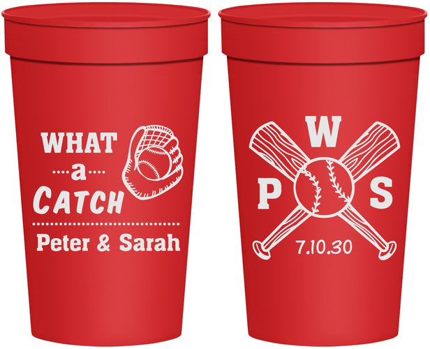 Personalized Wedding 32 oz Stadium Cups - Baseball | 443