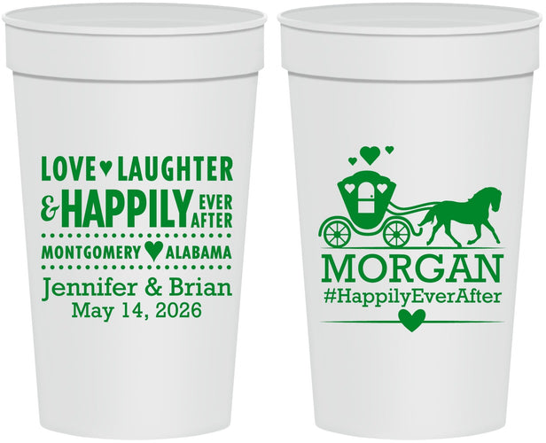 Personalized Wedding 32 oz Stadium Cups - Happily Ever After | 452