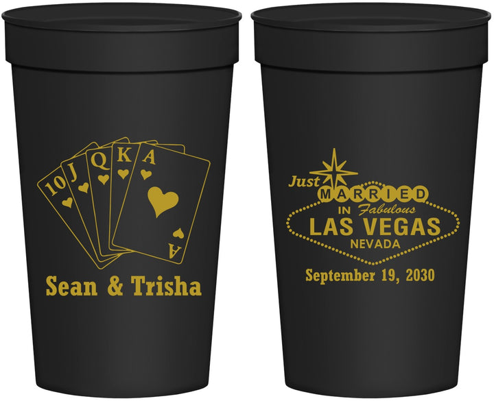Personalized Wedding 32 oz Stadium Cups - Las Vegas | 453