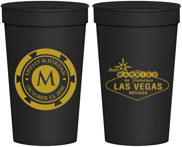 Personalized Wedding 32 oz Stadium Cups - Las Vegas | 454