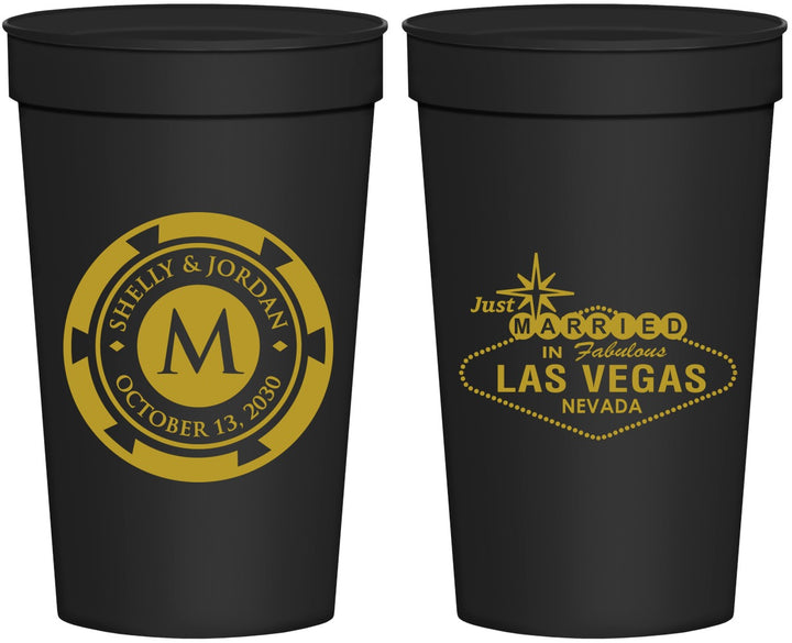 Personalized Wedding 32 oz Stadium Cups - Las Vegas | 454
