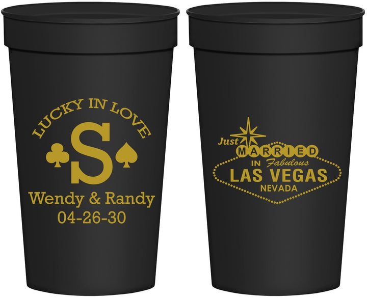 Personalized Wedding 32 oz Stadium Cups - Las Vegas | 456