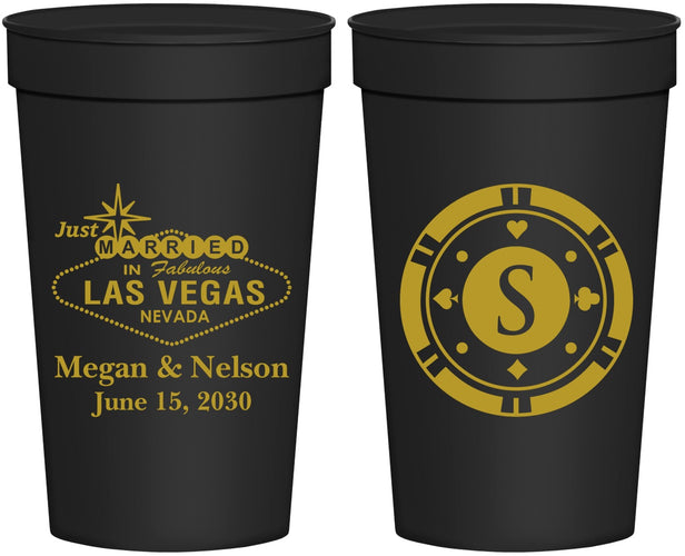 Personalized Wedding 32 oz Stadium Cups - Las Vegas | 459