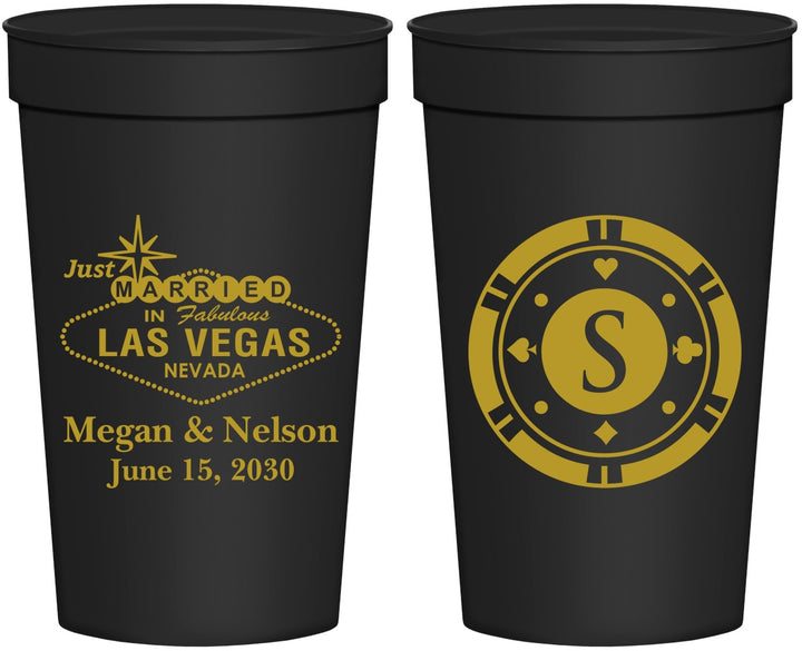 Personalized Wedding 32 oz Stadium Cups - Las Vegas | 459